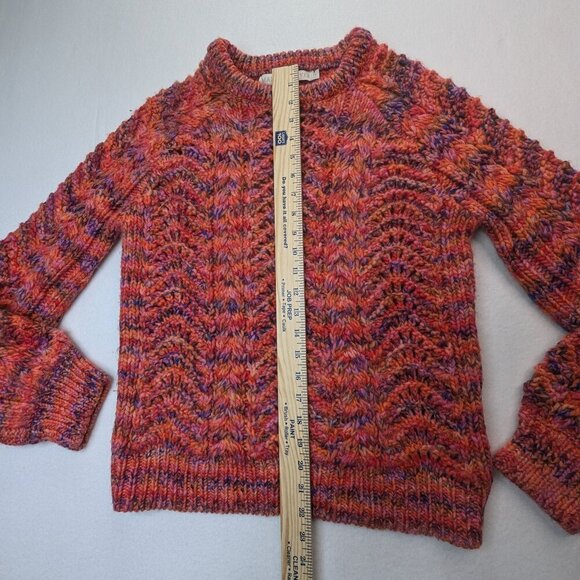 Marie Oliver Pink Orange Chunky Knit Wool Blend Sweater size S Small - Picture 4 of 7
